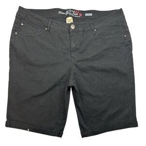 Faded Glory Women‎ Black Bermuda Denim Shorts Size 18 Casual Mom Casual Summer